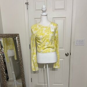 Calvin Klein Yellow Logo Long Sleeve Top